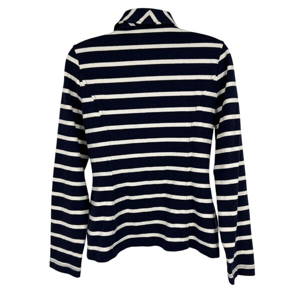Talbots Navy & White Striped Zip-Up Jacket S - Picture 4 of 8
